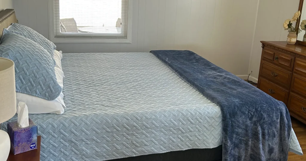 Queen-sized bed and dresser